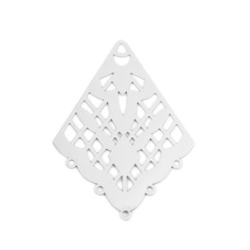 Estampes, Connecteur, Chandelier, multiconnecteur filigrane Cuivre coloris Argent Platine