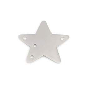 PS110239232Q PAX 10 Estampes pendentif multi connecteur Chandelier Etoiles 20mm couleur Argent Platine