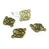 H11R PAX 20 connecteurs Fleur Rose metal couleur Bronze