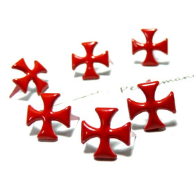 Clous Croix 12mm Rouge à 2 Griffes