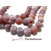 Perles rondes Agate craquelé 6 mm Effet Givre Rouge Orange
