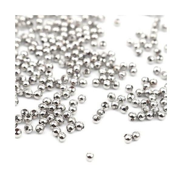 PS110257079 PAX 1000 perles intercalaires billes 2mm métal couleur Argent Platine