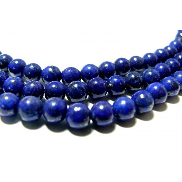 Lot de 5 perles rondes de lapis lazuli grade A ronde 12 mm