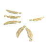 Estampes pendentif filigrane petites Plumes 3 par 12 mm Coloris Doré