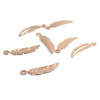 Estampes pendentif filigrane petites Plumes 3 par 12 mm Coloris Or Roseose