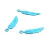Estampes pendentif filigrane petites Plumes 3 par 12 mm Coloris Bleu Turquoise