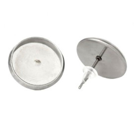 Supports de Boucle d’Oreille Puce 12mm – Acier Inoxydable 304 & Poussoirs Plastique