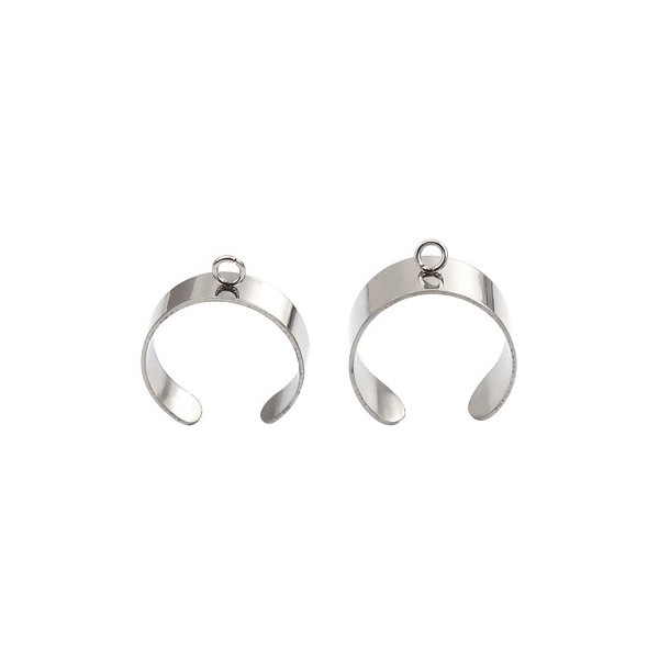 Supports de Bague largeur 6 mm avec un anneau en ACIER INOXYDABLE 304 finition Argenté