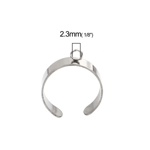 Supports de Bague largeur 6 mm avec un anneau en ACIER INOXYDABLE 304 finition Argenté