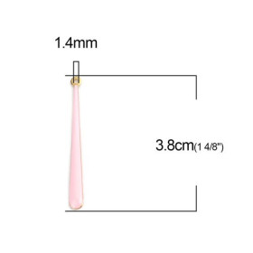 sequins médaillons résine style émaillés Biface Goutte très longue  Rose Clair