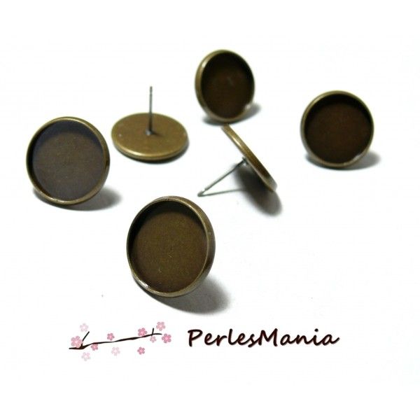 PAX 20 Supports de Boucle d'oreille Puce Bronze 10mm 