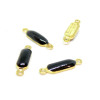 150717093645 PAX 10 connecteurs résine style émaillés rectangle Noir 16 mm sur laiton doré
