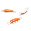 150717093645 PAX 10 connecteurs résine style émaillés rectangle Orange 16 mm sur laiton Coloris Argent Vif