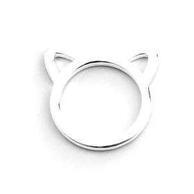 PS110238046 PAX 2 pendentifs petit Chat 12 mm métal coloris Argent Vif