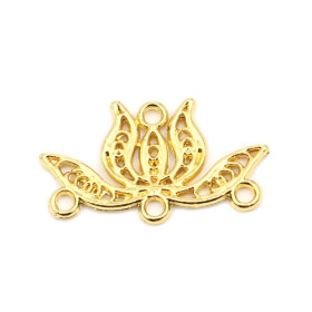 Pendentifs, Multiconnecteurs, Chandeliers Fleurs de Lotus metal couleur Doré