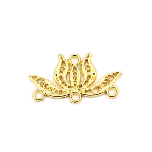Pendentifs, Multiconnecteurs, Chandeliers Fleurs de Lotus metal couleur Doré