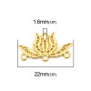 PS110257330 PAX 10 Pendentifs, Multiconnecteurs, Chandeliers Fleurs de Lotus 22 mm metal couleur Doré