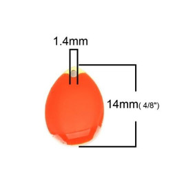 PS110238350 PAX 5 sequins médaillons style émaillés Biface GOUTTE 14mm Orange