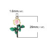 Pendentifs Fleur 29mm Résine Émaillée sur Métal Doré