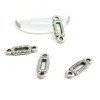 REF 181019173348 PAX 20 pendentifs  CONNECTEURS Rectangle Striés 12 mm métal couleur Argent Antique