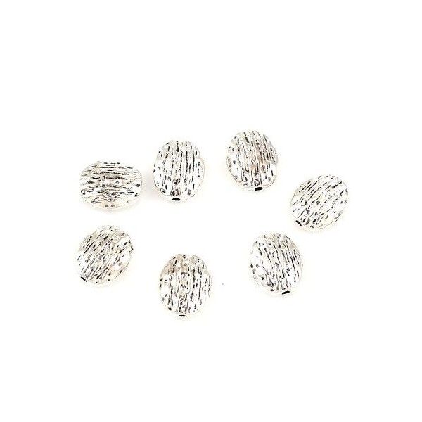 PS110117683 PAX 15 perles intercalaires Ovales Plates Martelées 13 mm métal couleur Argent Antique