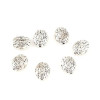 Perles Intercalaires Ovales Plates Martelées 13mm – Métal Argent Antique