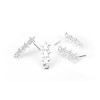 S110117085 PAX 10 Boucle d'oreille Trio d'étoile 22mm couleur Argent Platine avec attache et embouts poussoirs