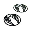 Estampes Connecteur Filigrane Médaillon Aile d’Ange 25mm Noir