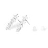 PS110117085 PAX 4 Boucles d'oreille Trio d'étoile 22mm couleur Argent Platine avec attache et embouts poussoirs