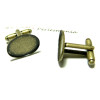 Boutons de manchettes plateau 13 par 18 laiton coloris Bronze