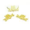 PS110257330 PAX 10 Pendentifs, Multiconnecteurs, Chandeliers Fleurs de Lotus 22 mm metal couleur Doré