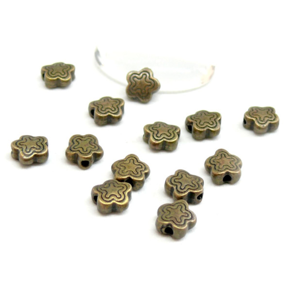 Perles Intercalaires Fleur 7mm – Métal Couleur Bronze