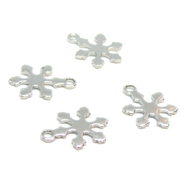 Pendentifs breloques Flocons de Neige 10 mm en Acier Inoxydable 304 pour bijoux raffinés