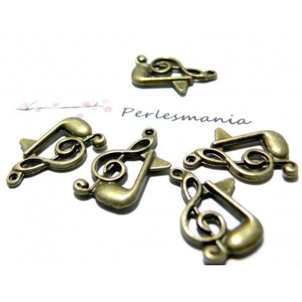 pendentifs, breloques Note de musique métal coloris Bronze