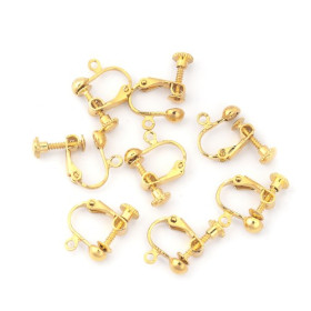 PS110118532 PAX 6 supports de Boucles d'oreille à Vis avec attache Cuivre coloris Doré