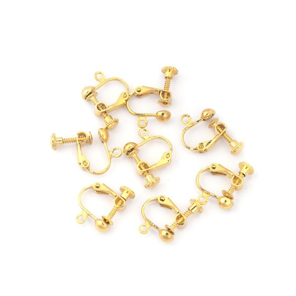 PS110118532 PAX 6 supports de Boucles d'oreille à Vis avec attache Cuivre coloris Doré