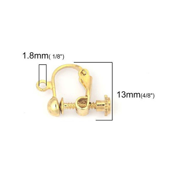 PS110118532 PAX 6 supports de Boucles d'oreille à Vis avec attache Cuivre coloris Doré