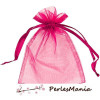 Pochettes organza Fuschia  80 par 100mm pour bijoux , baptême, mariage