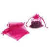 PS110221693 PAX 20 pochettes organza Fuschia  80 par 100mm pour bijoux , baptême, mariage