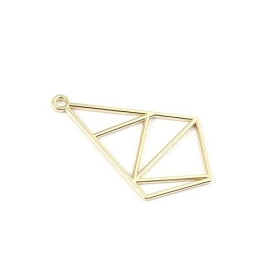 Pendentifs breloque LOSANGE 40 mm métal Doré