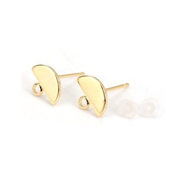 Boucles d' oreilles forme demi soleil dorée en acier inoxydable Couleur doré  accessoire accessoire
