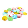 HQ014AMBis PAX 25 Perles Pendentifs Nacre Pastilles 12mm Multicolores