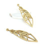 Pendentif breloque Plume Art Déco Doré 33 mm en Acier Inoxydable 304 pour bijoux raffinés
