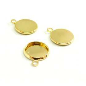 Supports de Pendentifs Attache Ronde 12mm – Cuivre Doré
