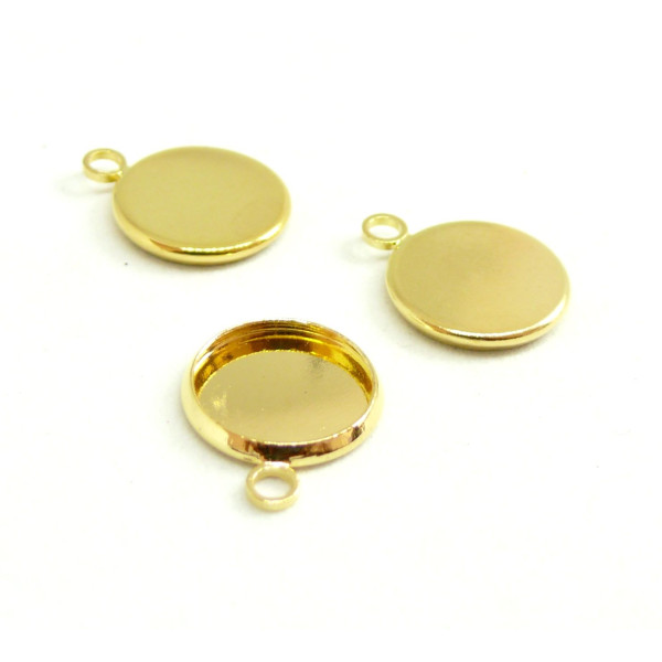 Supports de Pendentifs Attache Ronde 12mm – Cuivre Doré