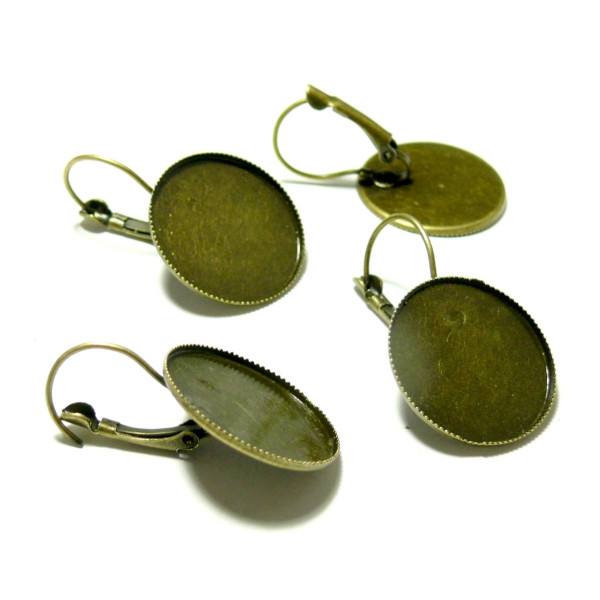 PS1116988 PAX 20 pièces boucle d'oreille Dormeuse Plateau 20mm métal couleur Bronze