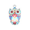Pendentifs breloques Chouette, Hibou résine Emaillé 23 mm métal Argenté