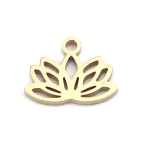 Pendentifs Breloques Fleur de Lotus 10mm Doré 18K – Acier Inoxydable 304