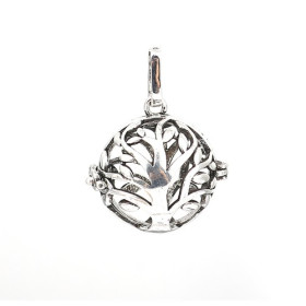 Pendentif Cage ARBRE pour PERLE BOULE BOLA GROSSESSE 18mm Argent Antique