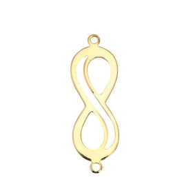 Pendentifs breloques Infini 33 mm , Cuivre,  Doré à l'or fin 18K